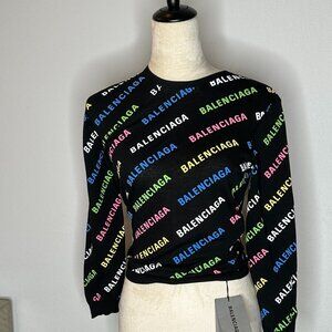 BALENCIAGA - All Over Logo Cotton Sweater